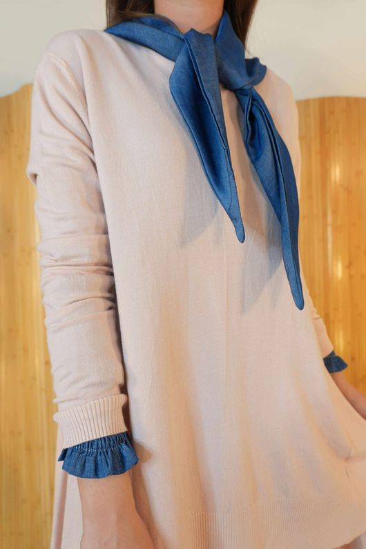 Mabel Dip Side Stretch Fine Knit Rose /30=